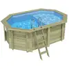 Image de Piscine En Bois Nemo 4.3 X 3 - H.1.31 M Avec Plage, Bleu Pâle, Fixations À Sceller - Altanka