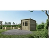 Image de Abri De Jardin En Bois - 6.25m2 - 2.5x2.5m - Traité - Ep. 28mm - Couleur: Vert - Altanka