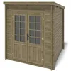 Image de Abri de jardin en bois - 625m2 - 250x250m - Traité - Ep. 28mm - Couleur: vert - DOM724
