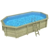 Image de Piscine En Bois Nemo 7.3 X 3.97 - H.1.45 M, Bleu Pâle, Fixations À Sceller - Altanka