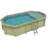 Image de Piscine En Bois Nemo 7.3 X 3.97 - H.1.45 M Avec Plage, Gris Clair, Fixations À Visser - Altanka