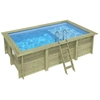 Image de Piscine En Bois Aqua 4.65 X 2.85 - H.1.24 M Avec Plage, Bleu Pâle, Fixations À Visser - Altanka