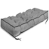 Image de Coussin de jardin 120x40 cm avec bord haut pour banc palette imperméable gris