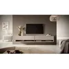 Image de Meuble TV - SELSEY - MIRRGO - 200 cm - Beige - Mélamine finition mate