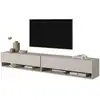 Image de Selsey mirrgo - meuble tv - 200 cm - taupe (gris-beige)