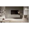 Image de Meuble TV - SELSEY - VELDIO - 140 cm - beige/gris - façade fraisée