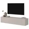 Image de Selsey veldio - meuble tv - 140 cm - beige avec façade fraisée