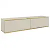 Image de Selsey mucalma - meuble tv - 135 cm - beige avec inserts dorés