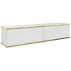 Image de Selsey mucalma - meuble tv - 135 cm - blanc avec inserts dorés