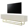 Image de Selsey veldio - meuble tv avec niche - 175 cm - taupe (gris-beige) sur pieds dorés