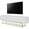 Image de Selsey veldio - meuble tv - 175 cm - blanc sur pieds dorés