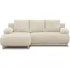 Image de Canapé D'angle Gauche Convertible Mika 3 Places - Velours Côtelé Beige - Coffre De Rangement - L218 X P98/145 X H84 Cm