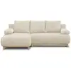 Image de Canapé d'angle gauche convertible mika 3 places - velours côtelé beige - coffre de rangement - l218 x p98145 x h84 cm MIKACGPOSO105