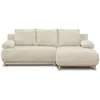 Image de Canapé d'angle droit convertible 3 places - velours côtelé beige - coffre de rangement - l218 x p98145 x h84 cm MIKACDPOSO105