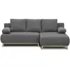 Image de Canapé d'angle droit convertible mika 3 places - tissu gris clair - coffre de rangement - 218 x 98145 x 84 cm MIKACDSAW21
