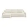 Image de Canapé d'angle gauche convertible 45 places milo - tissu bouclette beige clair - coffre de rangement - l 264 x h 84 x p 99145 cm MILOCCVGANT01