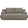 Image de Banquette Convertible 3 Places Mika - Tissu Beige - Coffre De Rangement - L 192 X H 84 X P 93 Cm