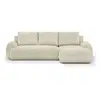 Image de Canapé d'angle droit convertible 45 places milo - velours côtelés beige - coffre de rangement - l 264 x h 84 x p 99145 cm MILOCCVDLIN03