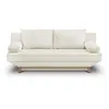 Image de Banquette convertible 3 places TEIJO - Tissu bouclette beige - Coffre de rangement - L187 x P91x H82 cm