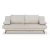 Image de Banquette Convertible 3 Places Naoto Tissu Beige Coffre De Rangement 202 X 98 X 98 Cm