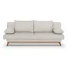 Image de Banquette convertible - 3 places - NAOTO - Tissu beige - Coffre de rangement - 202 x 98 x 98 cm