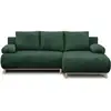 Image de Canapé D'angle Droite Convertible - 3 Places - Tissu Velours Côtelé Vert Foncé - Coffre De Rangement - 192 X 84 X 93 Cm