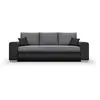 Image de Canapé convertible avec coffre de rangement 3 places - indian - tissu bicolore gris anthracite et pieds chrome - l250xh88xp98cm