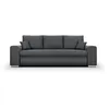 Image de Canapé convertible avec coffre de rangement 3 places - INDIAN - Tissu gris foncé et pieds chrome - L250xH88xP98cm
