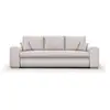 Image de Canapé convertible avec coffre de rangement 3 places - indian - tissu beige et pieds bois