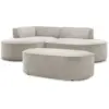 Image de Bobochic canapé d'angle fixe rousseau tissu texturé avec pouf beige angle gauche ROUSSEAU