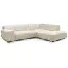Image de Bobochic canapé d'angle fixe compact lavena tissu velours beige angle droit LAVENA