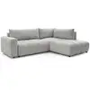 Image de Bobochic canapé d'angle l convertible coffre arsene gris clair angle droit ARSENE