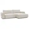 Image de Bobochic canapé d'angle convertible coffre lucien gros côtelé doux beige angle droit LUCIEN