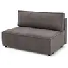 Image de Bobochic chauffeuse 2 places sans accoudoir pour canapé modulable nihad tissu velours côtelé marron