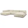 Image de Bobochic canapé panoramique fixe compact lavena tissu velours beige angle droit LAVENA