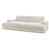 Image de Bobochic canapé droit fixe 4 places leonard assise profonde velours côtelé beige LEONARD