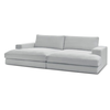 Image de Bobochic canapé droit fixe 4 places leonard assise profonde velours côtelé gris clair LEONARD