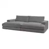 Image de Bobochic canapé droit fixe 4 places leonard assise profonde velours côtelé gris foncé LEONARD