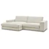 Image de Bobochic canapé d'angle fixe leonard velours côtelé beige angle gauche LEONARD