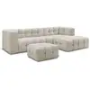 Image de Bobochic canapé d'angle fixe cloud avec pouf beige angle droit CLOUD