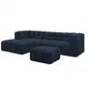 Image de Bobochic canapé d'angle fixe cloud avec pouf bleu foncé angle gauche CLOUD