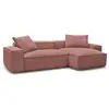 Image de Bobochic canapé d'angle réversible ultra moelleux boheme velours côtelé rose réversible BOHEME