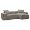 Image de Bobochic canapé d'angle réversible ultra moelleux boheme velours côtelé taupe réversible BOHEME