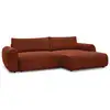 Image de Bobochic canapé d'angle convertible coffre lucien gros côtelé doux orange angle droit LUCIEN