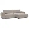 Image de Bobochic canapé d'angle convertible coffre lucien gros côtelé doux taupe angle droit LUCIEN