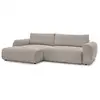 Image de Bobochic canapé d'angle convertible coffre lucien gros côtelé doux taupe angle gauche LUCIEN