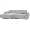 Image de Bobochic canapé d'angle convertible coffre lucien gros côtelé doux gris clair angle gauche LUCIEN
