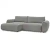 Image de Bobochic canapé d'angle convertible coffre lucien gros côtelé doux gris foncé angle gauche LUCIEN