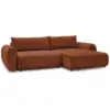 Image de Bobochic canapé d'angle convertible coffre lucien tissu lisse orange angle droit LUCIEN