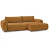 Image de Bobochic canapé d'angle convertible coffre lucien tissu lisse jaune angle droit LUCIEN